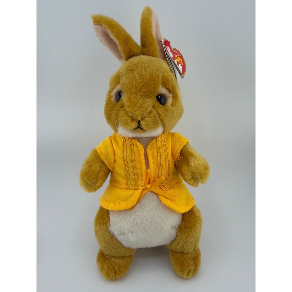 Ty Peter Rabbit Mopsy Beanie Baby Small Brown‎ Yellow Cottagecore Plush Retro